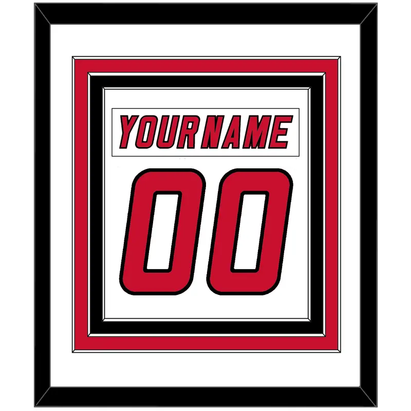 Carolina Nameplate & Number (Back) Combined - Road White (2007-2013) - Triple Mat 1