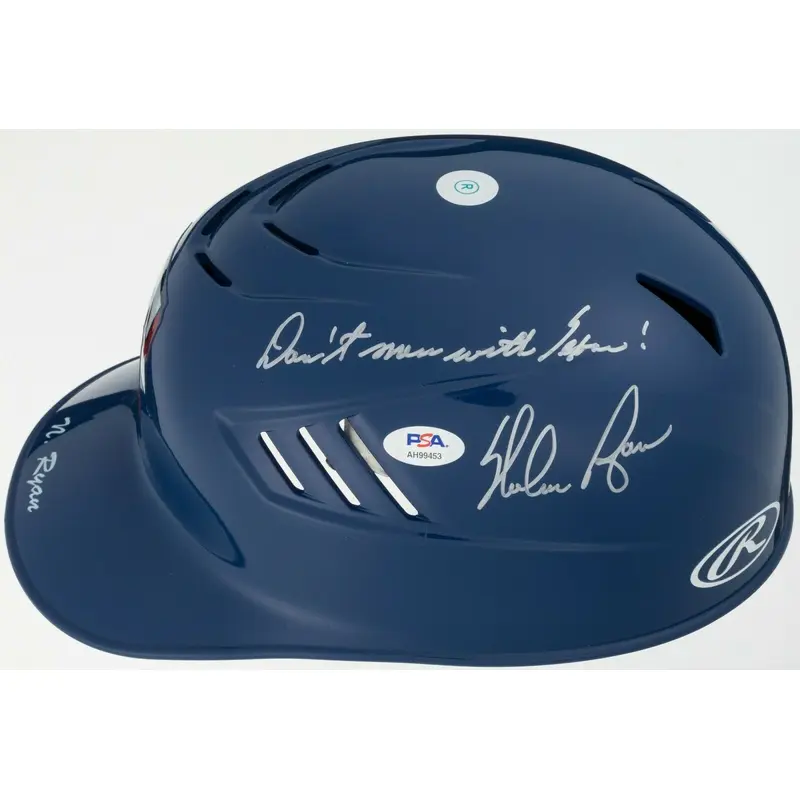 Nolan Ryan "Don't Mess With Texas" Signed Texas Rangers Game Model Helmet PSA