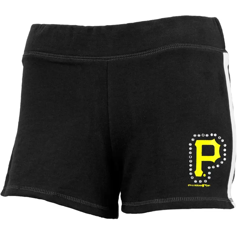 Pittsburgh Pirates - Rhinestone Logo Girls Youth Athletic Shorts