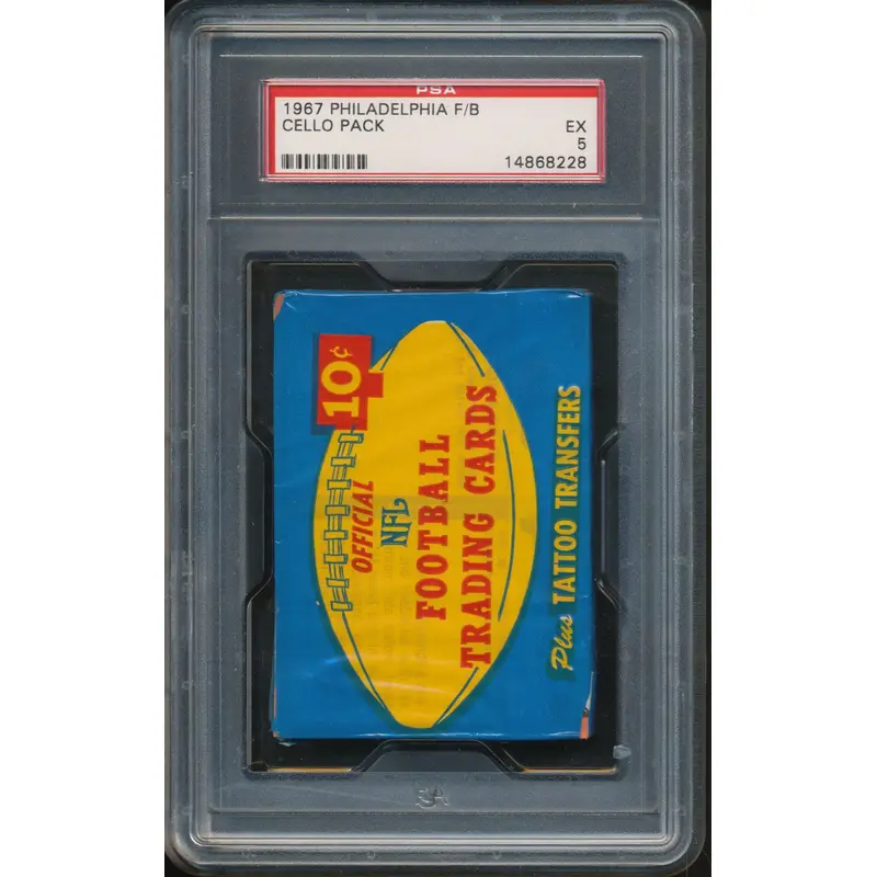 1967 Philadelphia Football Unopened Cello Pack PSA 5