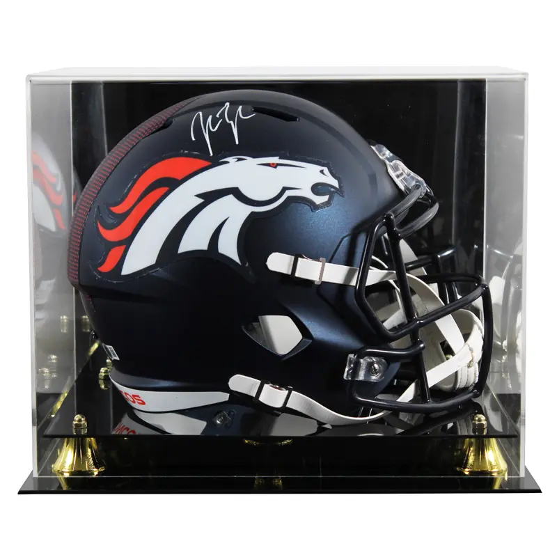 Broncos John Lynch Signed 2024 Full Size Speed Rep Helmet W/ Case BAS Witnessed