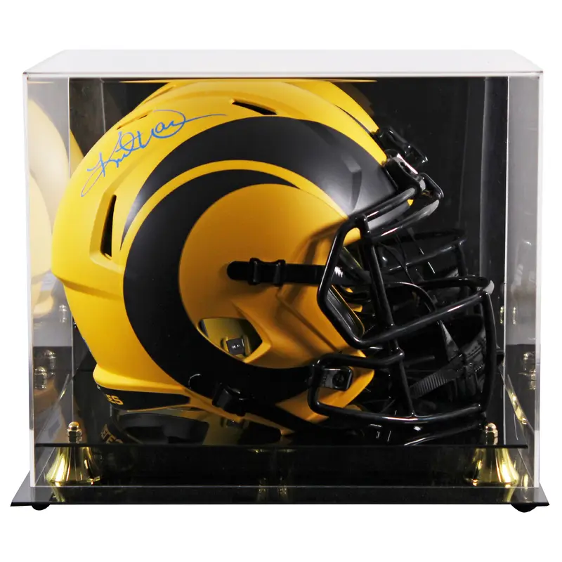Rams Kurt Warner Signed Rave Full Size Speed Rep Helmet W/ Case BAS Witnessed