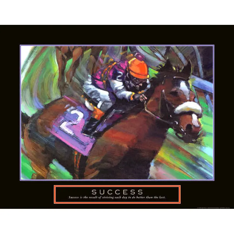 Horse Racing "Success" Motivational Poster - Front Line