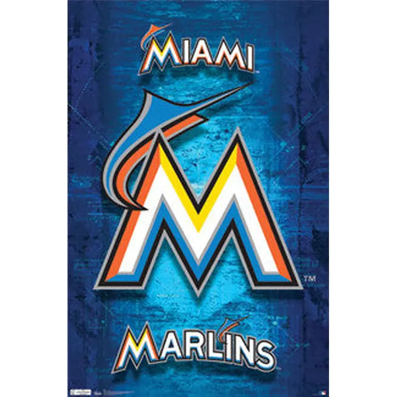 Miami Marlins MLB Baseball Official Logo Poster - Costacos Sports