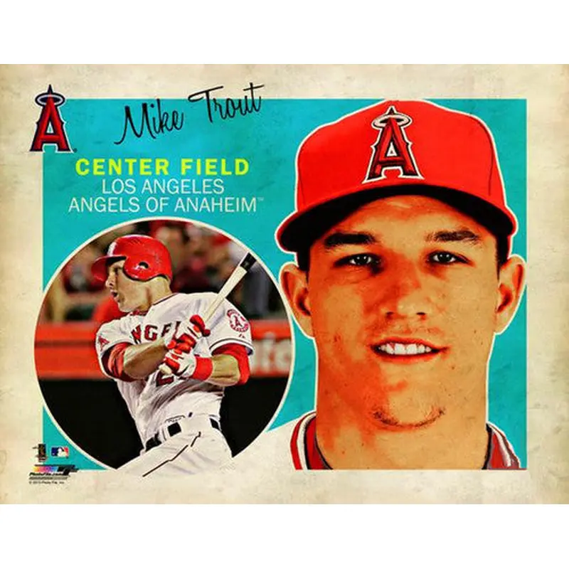 Mike Trout "Retro SuperCard" L.A. Angels Premium Poster Print - Photofile 16x20