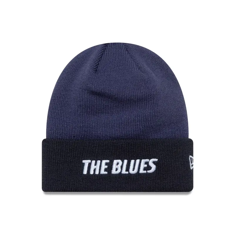 Chelsea FC Lion Crest Youth Wordmark Blue Cuff Knit Beanie Hat