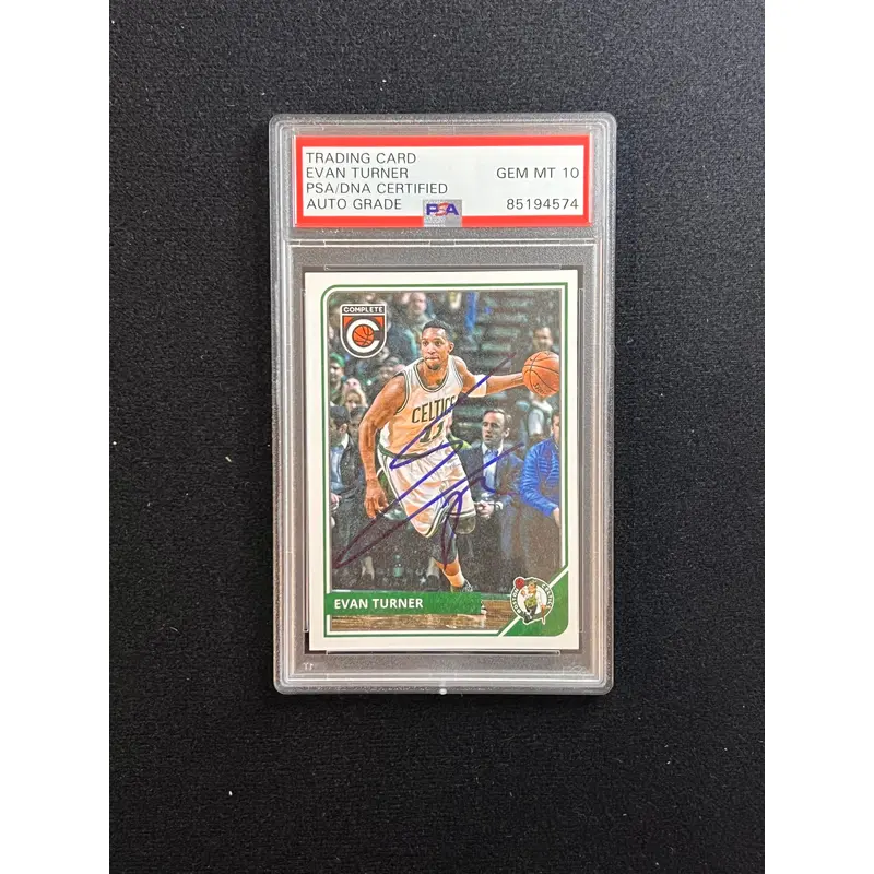 2015-16 Panini Complete #217 Evan Turner Signed Card AUTO 10 PSA Slabbed Celtics