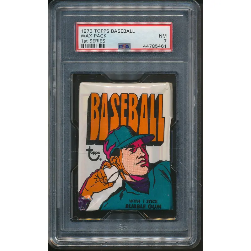 1972 Topps Baseball Unopened 1st Series Wax Pack PSA 7