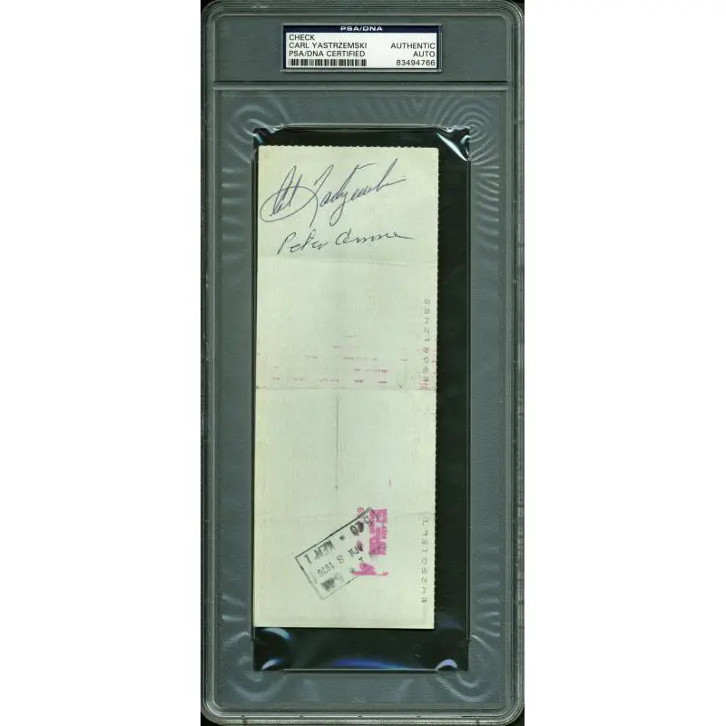 Red Sox Carl Yastrzemski Authentic Signed 1976 Red Sox Check PSA/DNA Slabbed
