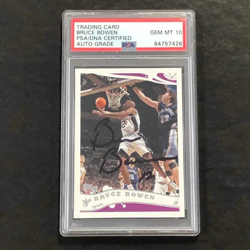 2005 Topps #206 Bruce Bowen Signed Card AUTO 10 PSA/DNA Slabbed Spurs