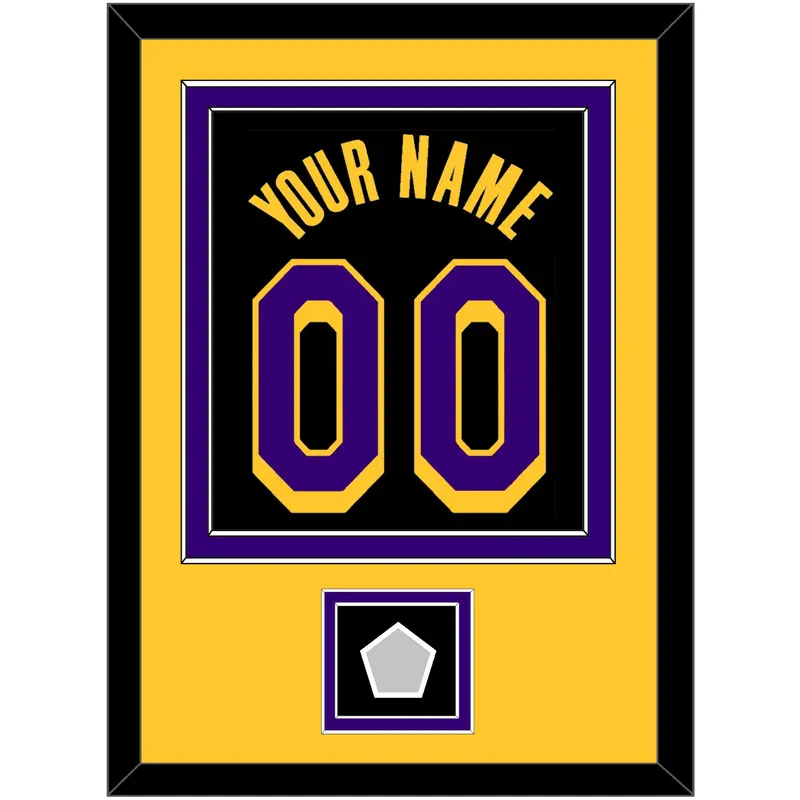 Los Angeles Name & Number With Trophy Patch - Black Earned (2020-2021) - Double Mat 4