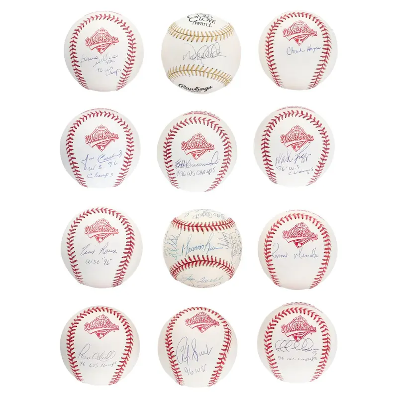 1996 New York Yankees WS Champs Team Signed Baseball Collection 54 Balls JSA COA