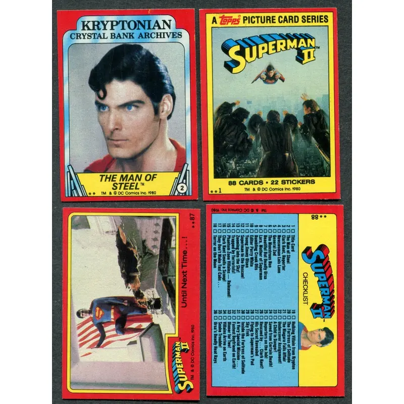 1980 Topps Superman II Complete Set (88) NM NM/MT