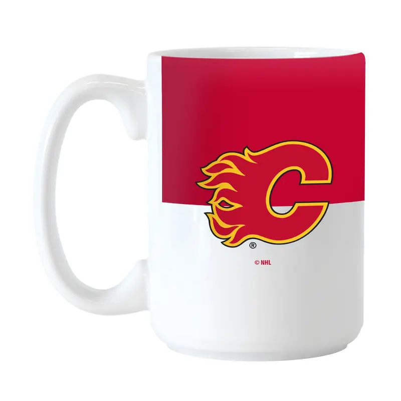 Calgary Flames Color Block 15 oz Sublimated Mug
