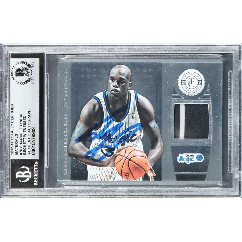 Shaquille O'Neal Signed 2013 Totally Certified Mat #76 Card Auto 10! BAS Slabbed