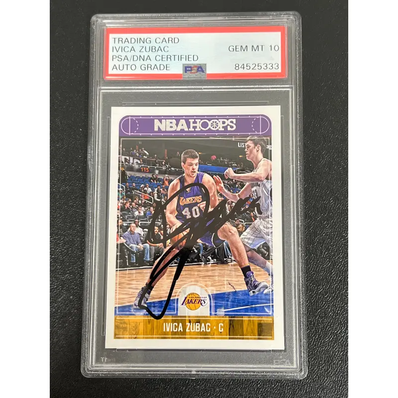 2017-18 PANINI HOOPS #111 Ivica Zubac Signed Card AUTO PSA Slabbed