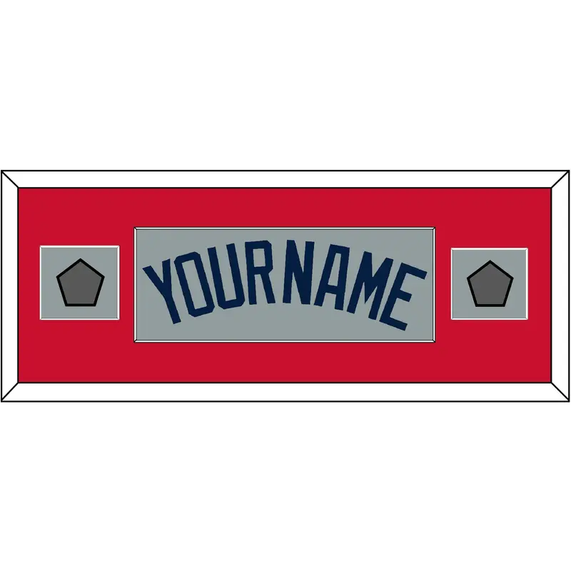 Boston Name & Two World Series Jersey Patches - Road Gray (2009-2013) - Single Mat 5