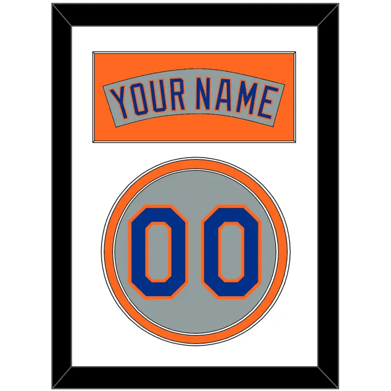 New York Nameplate & Number - Road Gray (1982-1986) - Double Mat 2