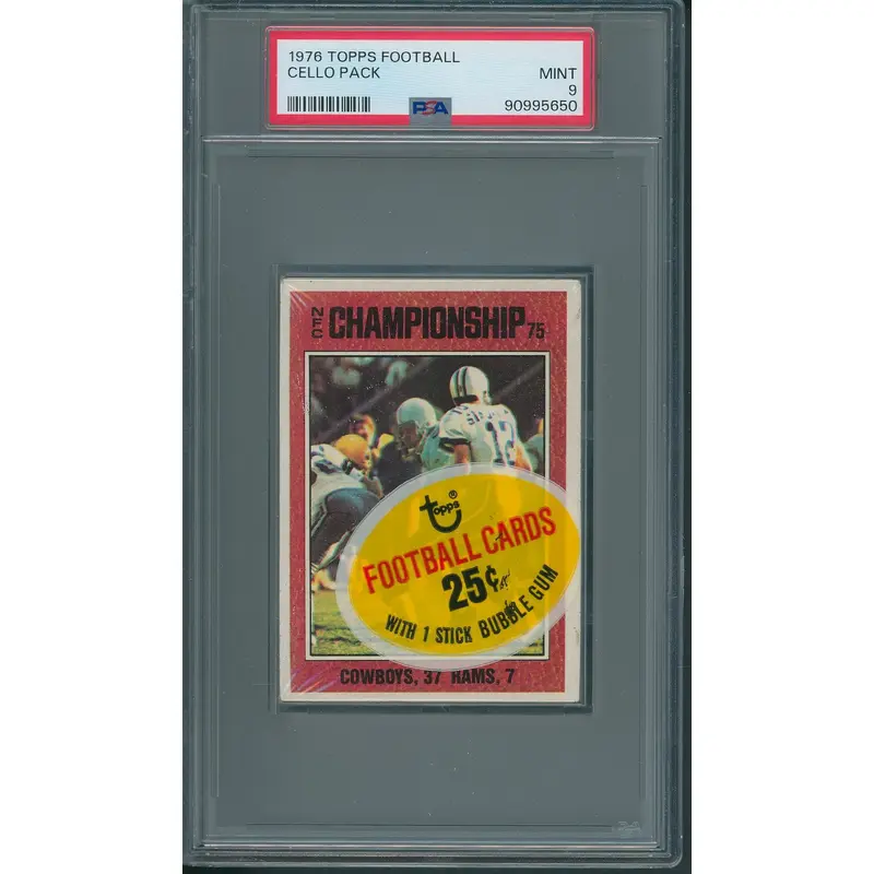 1976 Topps Football Unopened Cello Pack PSA 9 *5650