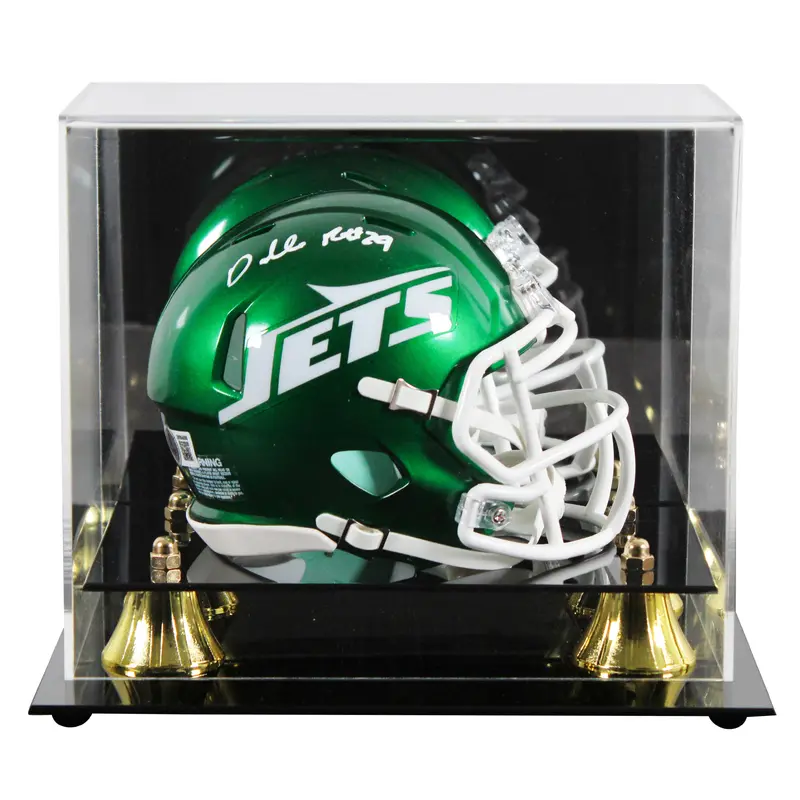 Jets Darrelle Revis Authentic Signed Speed Mini Helmet W/ Case BAS Witnessed