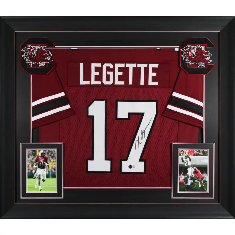 South Carolina Xavier Legette Signed Maroon Pro Style Framed Jersey BAS Wit 2