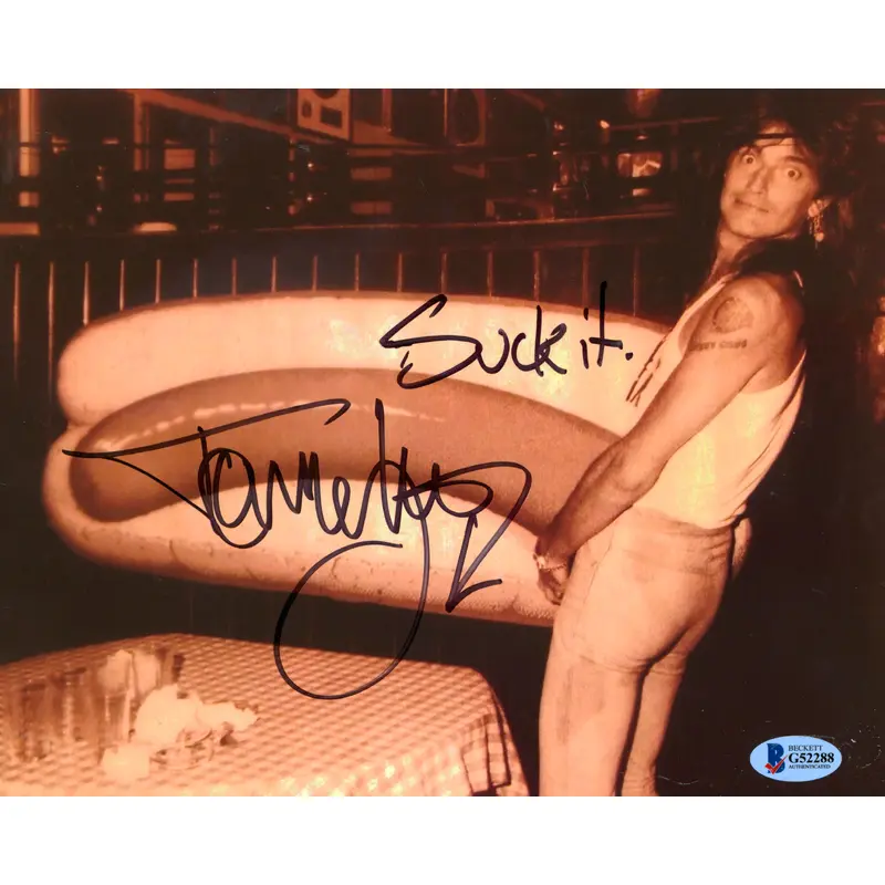 Tommy Lee Motley Crue "Suck it" Authentic Signed 8x10 Photo BAS #G52288