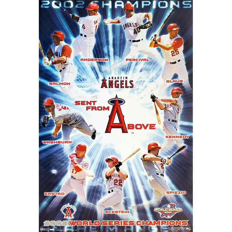 Anaheim Angels "Sent From Above" 2002 World Series Champions Poster - Costacos Sports