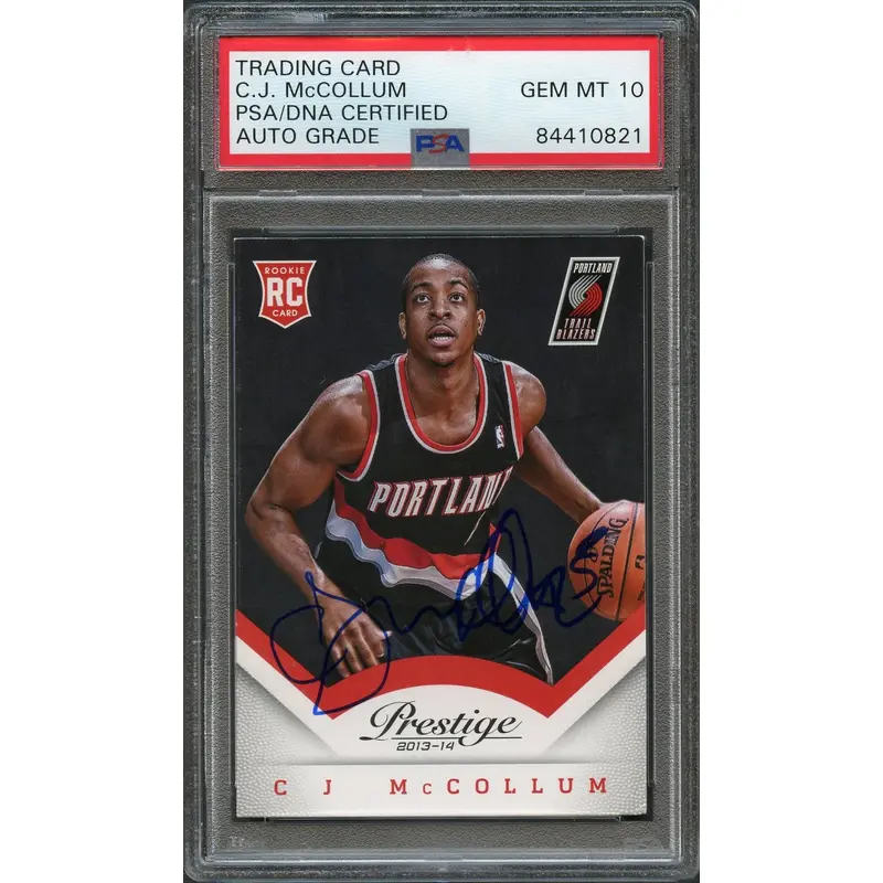 2013-14 Panini Prestige #170 CJ McCollum Signed Card AUTO 10 PSA Slabbed RC Blazers