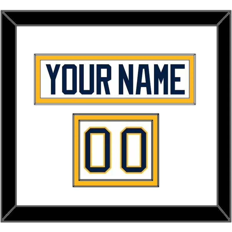 Buffalo Nameplate & Number (Shoulder) - Road White (2010-2020) - Double Mat 1