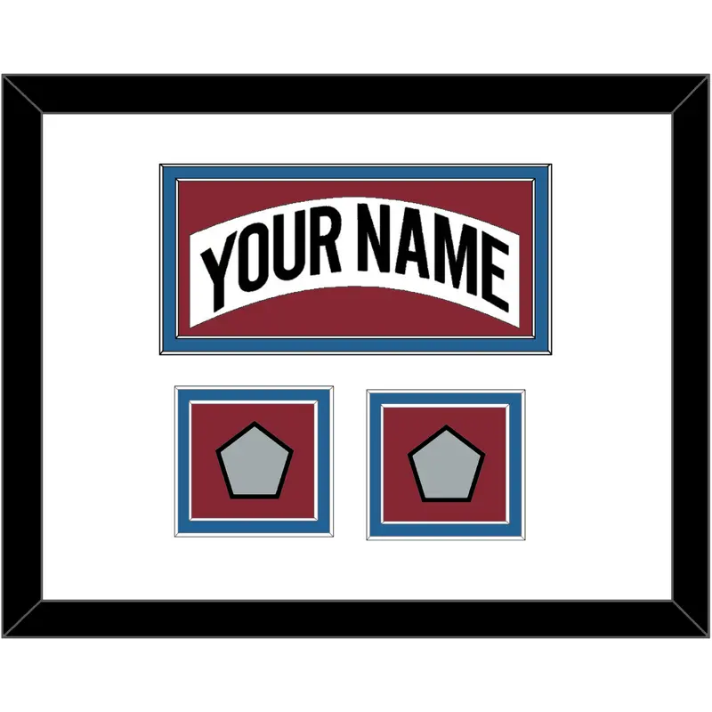 Colorado Nameplate & 2 Stanley Cup Finals Patches - Home White (1995-1996) - Double Mat 1