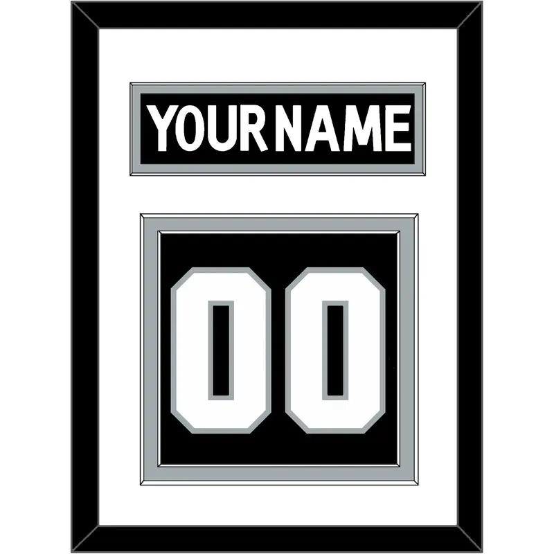 Los Angeles Nameplate & Number (Back) - Home Black (2011-2017) - Double Mat 1
