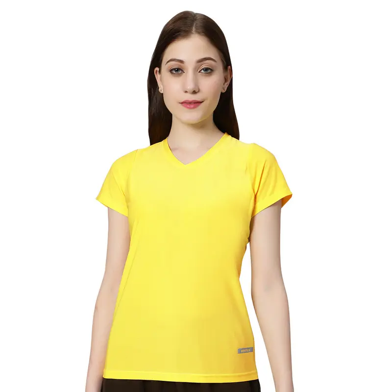 Coded Women'S T-Shirt Yellow Omtex | Kibi Sports