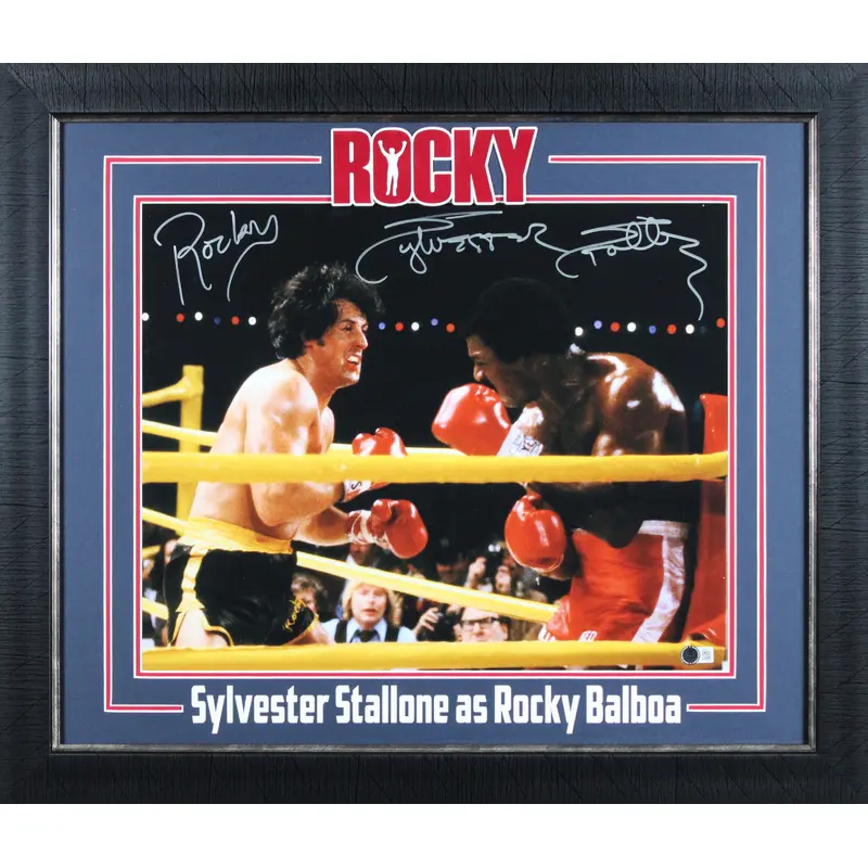 Sylvester Stallone "Rocky" Signed 16x20 Framed Boxing Photo BAS LOA #AE09811