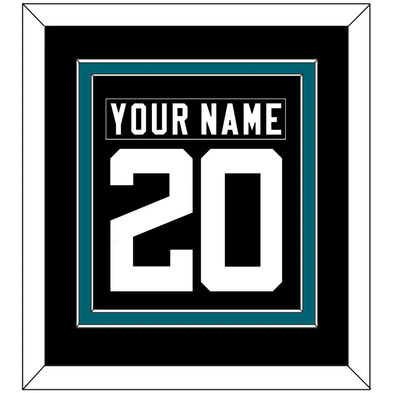 Jacksonville Nameplate & Number (Back) Combined - Alternate Black - Double Mat 3
