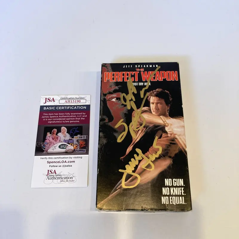 Jeff Speakman & Jason Lau Signed Perfect Weapon Vintage VHS Movie JSA COA