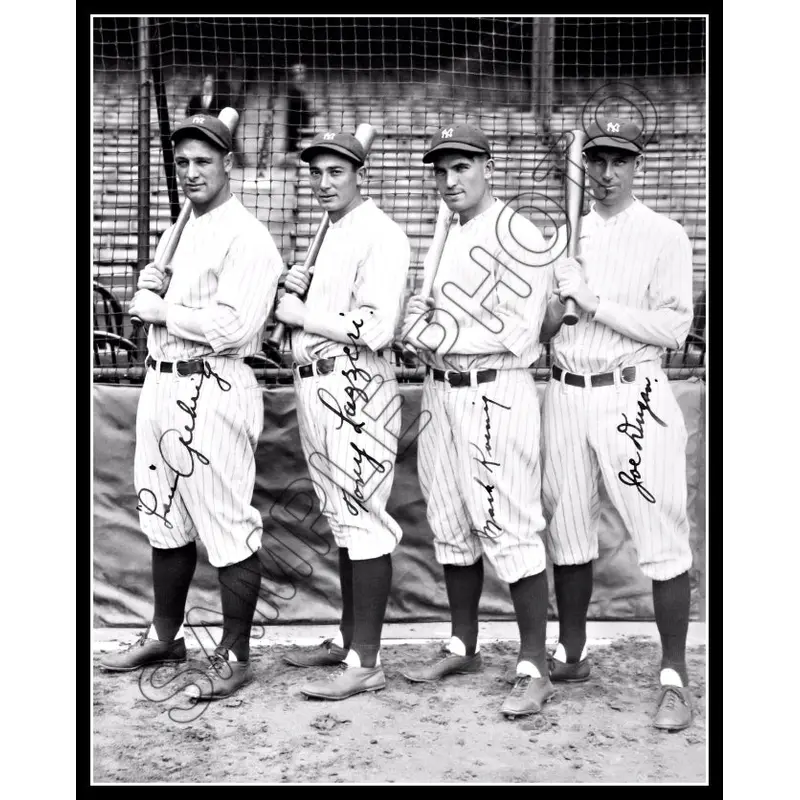Lou Gehrig Tony Lazzeri 8X10 Photo - Autographed Koenig Dugan 1927 Yankees - 1779