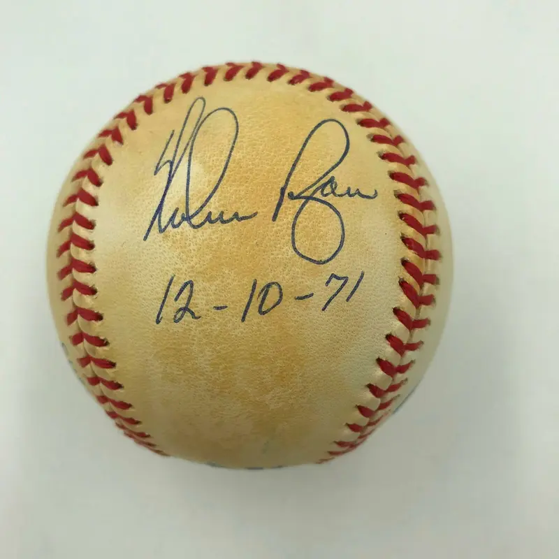Nolan Ryan & Leroy Stanton 12-10-1971 New York Mets Trade Signed Baseball JSA