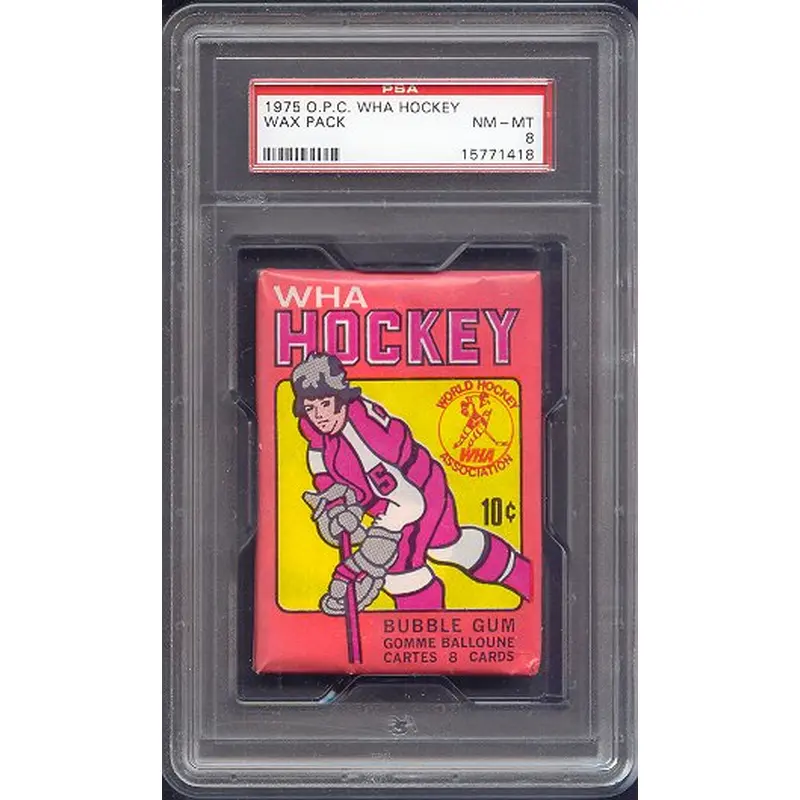1975/76 OPC O-Pee-Chee WHA Hockey Unopened Wax Pack PSA 8