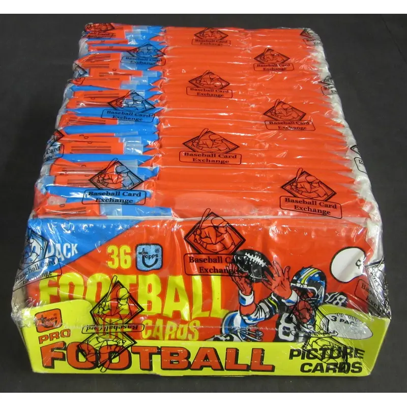 1981 Topps Football Unopened Grocery Rack Pack Box (BBCE)