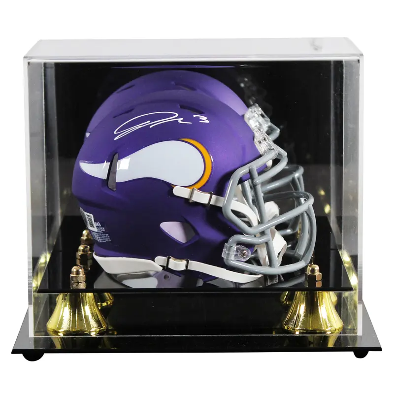 Vikings Jordan Addison Signed On-Field Alt 2023 Speed Mini Helmet W/ Case BAS W