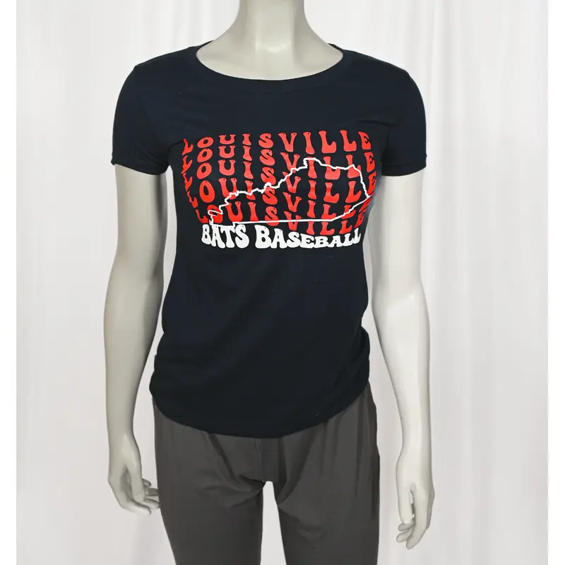 Louisville Bats Baseball Groovy Script T-Shirt