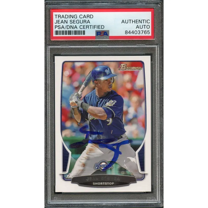 2013 Bowman #183 Jean Segura Signed Card PSA Slabbed Auto Brewers