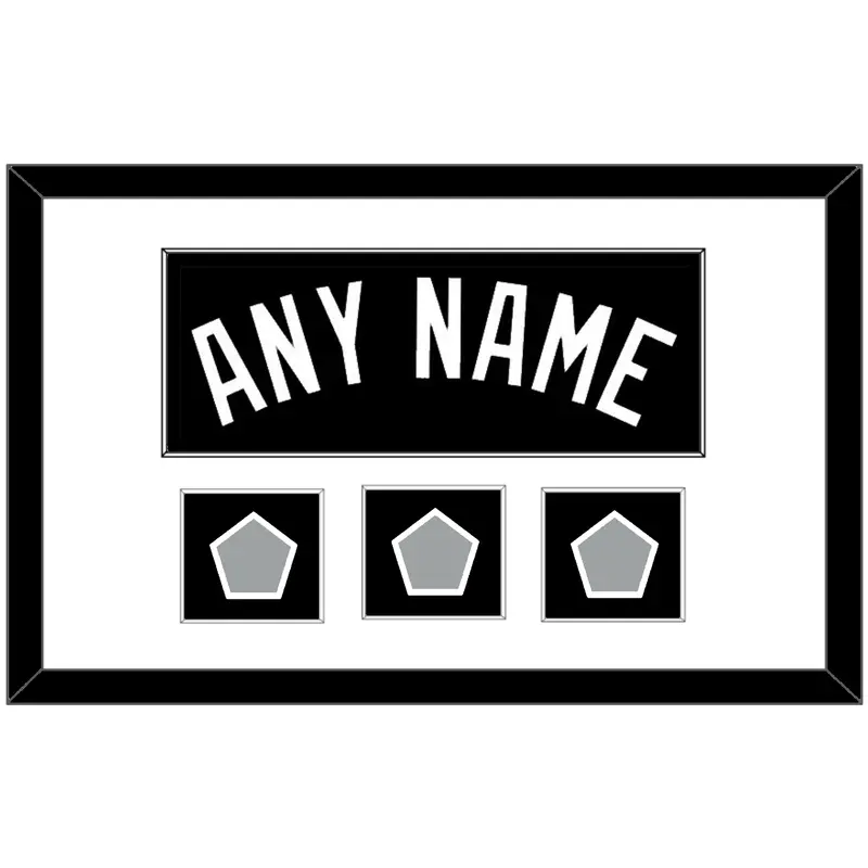 San Antonio Name With 3 Finals Patches - Road Black (1989-2002) - Single Mat 1