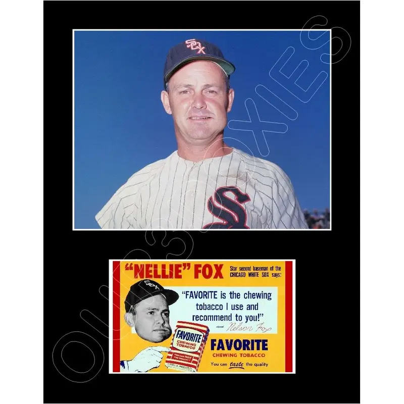 Nellie Fox 1950's Favorite Tobacco Matted Photo Display 11X14 - White Sox - 1536