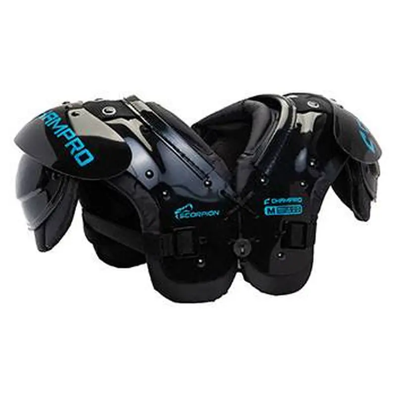 New Champro Scorpion Football Shoulder Pads Size Medium Black / Blue 80-110lbs