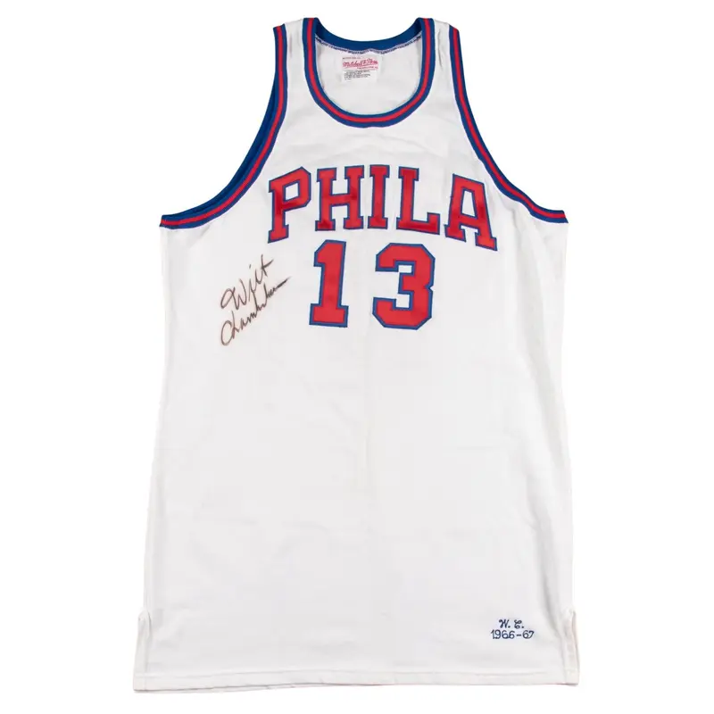 Wilt Chamberlain Signed Authentic 1966-67 Philadelphia Warriors Jersey JSA COA