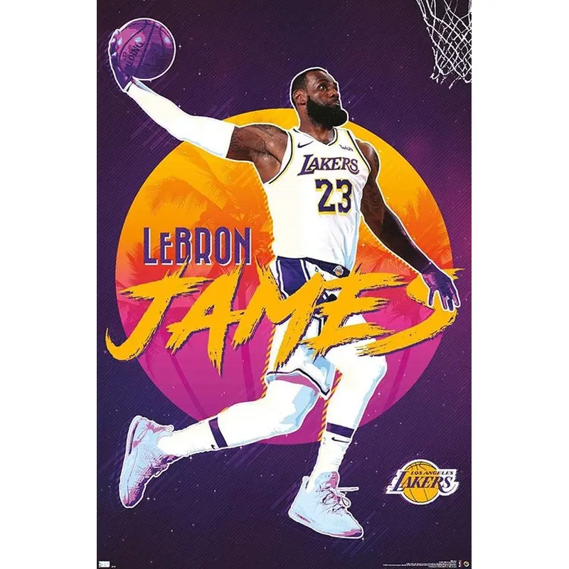 LeBron James "Purple Reign" Los Angeles Lakers Official NBA Poster - Trends 2021