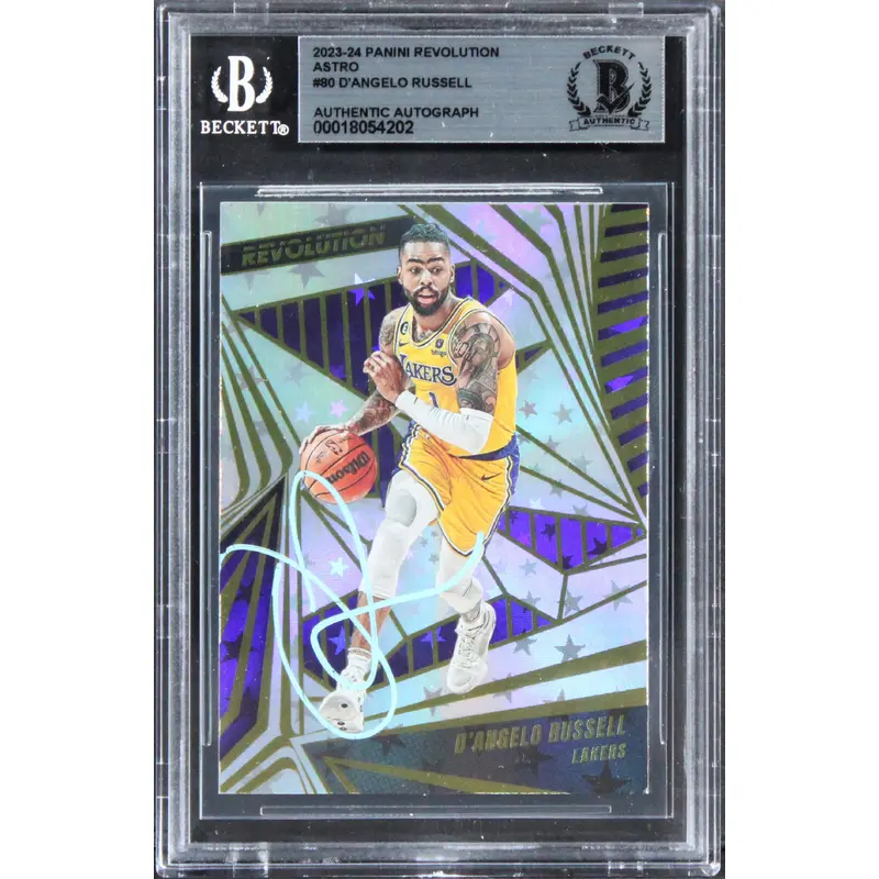 Lakers D'Angelo Russell Signed 2023 Panini Revolution Astro #80 Card BAS Slabbed