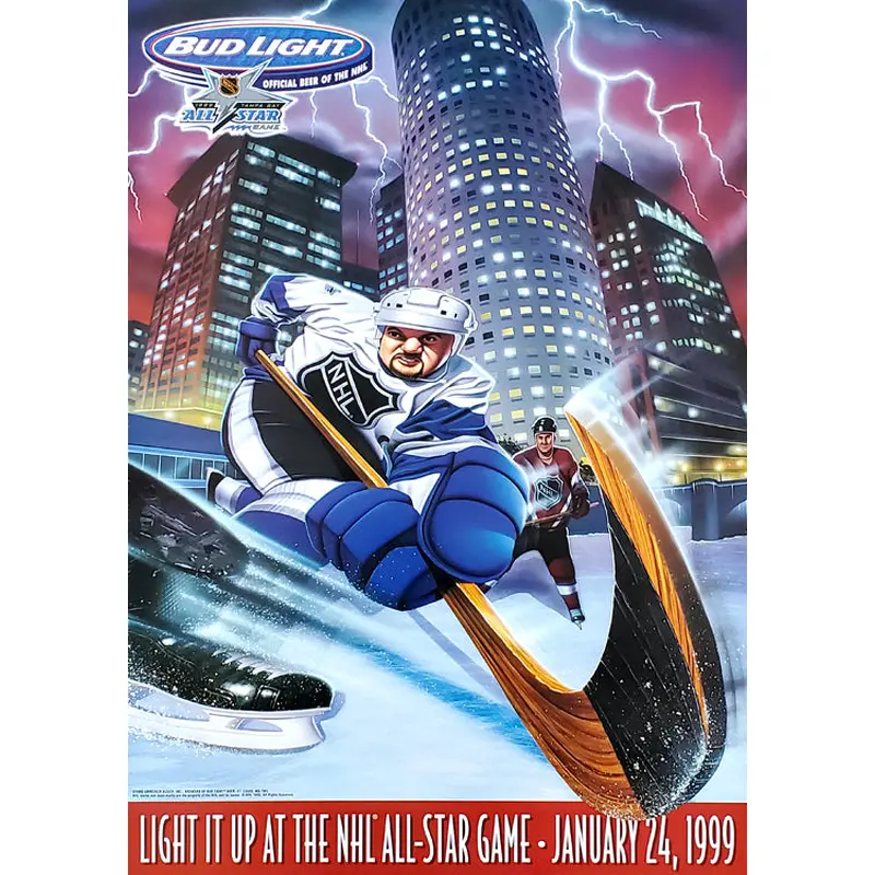 NHL All-Star Game Tampa 1999 Commemorative Poster- Bud Light