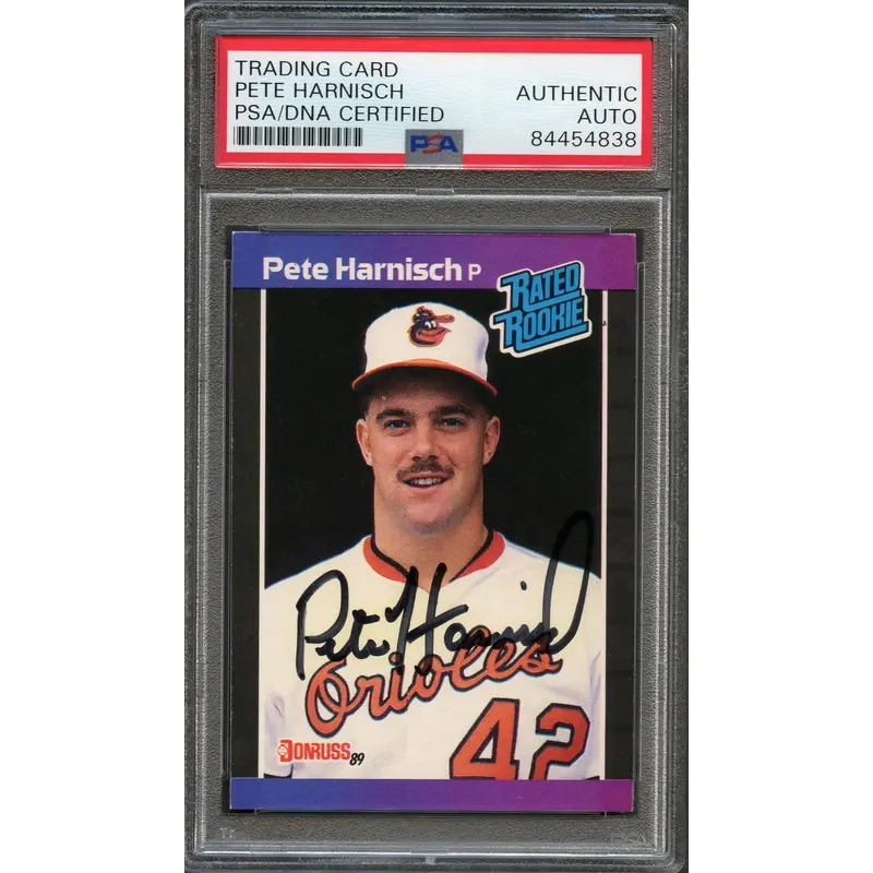1989 Donruss #44 Pete Harnisch Signed Card PSA Slabbed Auto RC Orioles